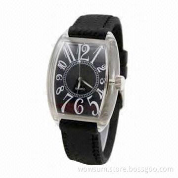 Fashionable Silicone Watch, Plastic Case and Quartz Movement